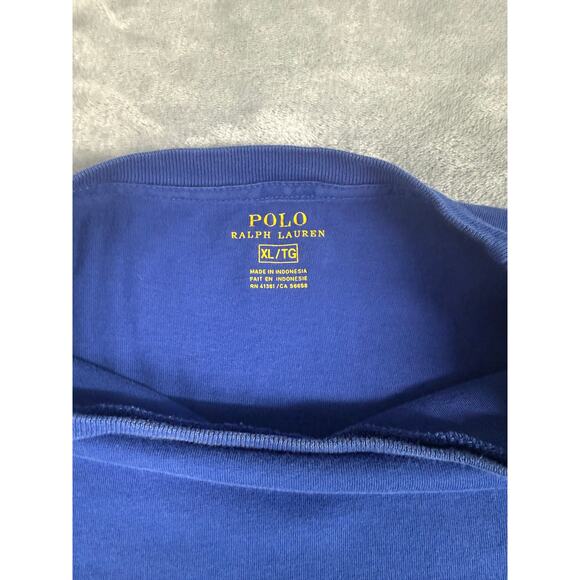 Polo Ralph Lauren Crewneck Mens XL Blue Cotton Logo Tshirt Classic Pony Logo - Picture 3 of 7